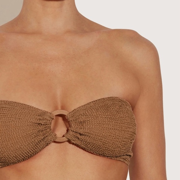 Sold hunza g crinkle gloria bikini set in metallic cocoa - Picture 3 of 10